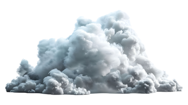 Isolated natural fluffy cloud on a transparent background