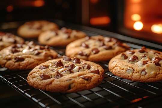 baked cookies in the oven