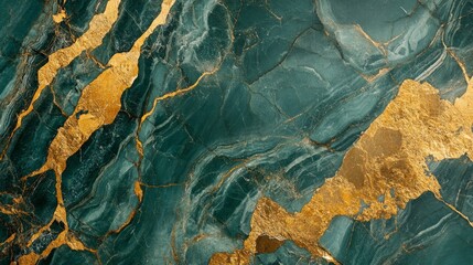 Green and gold marble texture, earthy and luxurious marble generative ai