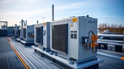 Industrial Air Compressors on Rooftop Installation