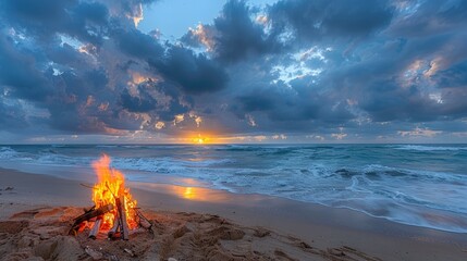 Summer beach bash  enjoy a bonfire, acoustic tunes, and sunset marshmallow roasting fun