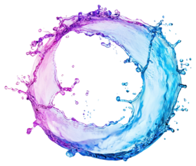 Circle liquid splash effect colors water art.
