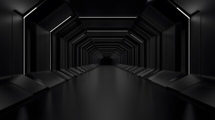 3d Abstract modern futuristic black minimalistic background, splash screen. AI generation