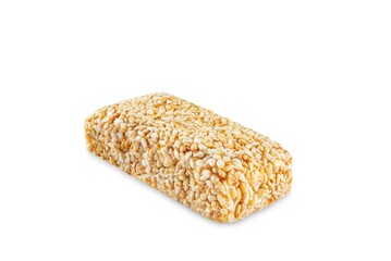 Sesame seeds honey bar, kozinaki on a white isolated background