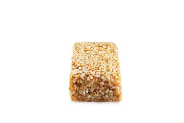 Sesame seeds honey bar, kozinaki on a white isolated background