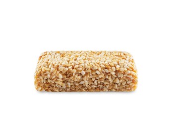 Sesame seeds honey bar, kozinaki on a white isolated background