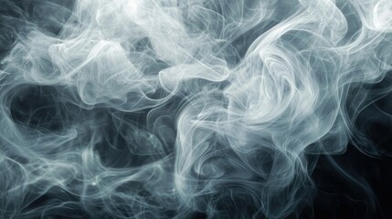Obraz premium Abstract Swirls of White Smoke on a Dark Background