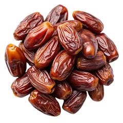 Pitted dates isolated on white from above Isolated on transparent background.