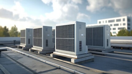 Industrial Air Compressors on Rooftop Installation