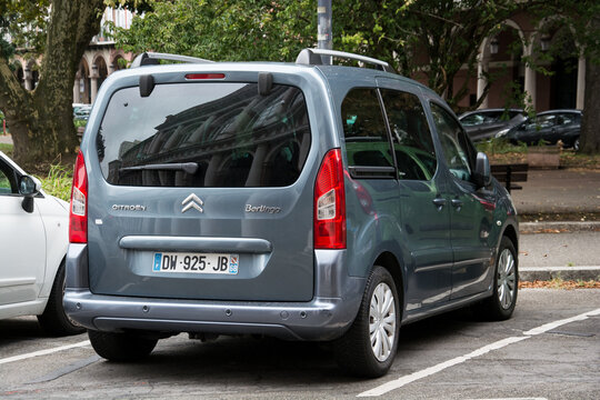 Mulhouse - France - 11 September 2024 - rear view of grey Citroen berlingo parked in the street