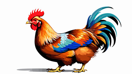 Fototapeta premium Vibrant Rooster Vector Illustration