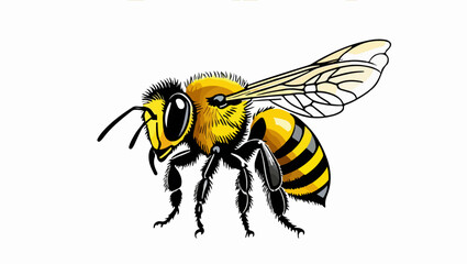Obraz premium Wasp and Bee in Nature Vector Art