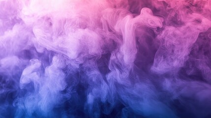 Abstract Swirling Purple and Blue Smoke