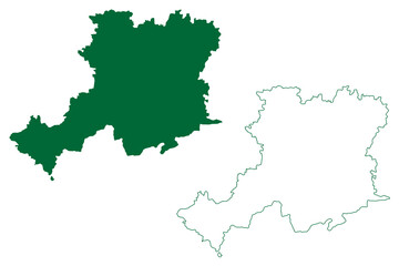 Gaya district (Bihar State, Magadh division, Republic of India) map vector illustration, scribble sketch Gaya map