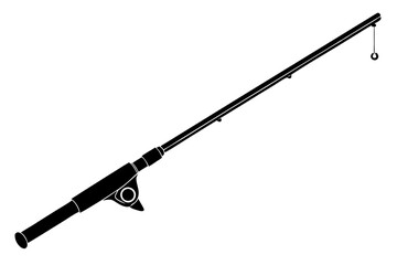 fishing rod silhouette, fishing rod icon, vector illustration