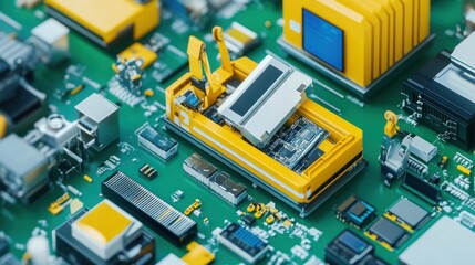 Green electronics disposal process, showcasing a variety of electronic items being sorted and dismantled, emphasis on reducing environmental impact, diverse team, eco-friendly environment