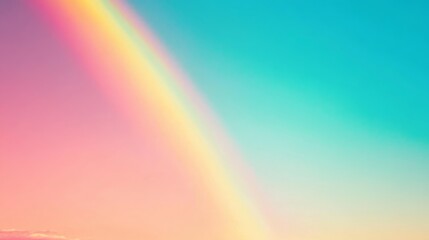 Obraz premium A clear sky displays a soft gradient of colors, where rainbow hues gently merge with colorful hues on the horizon. Beautiful sky with a sense of serenity.