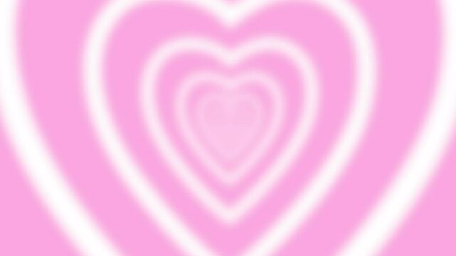 Pink Hypnotic heart shaped tunnel. Y2k trendy design wallpaper psychedelic 4k seamless looped blur effect animation