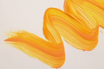 Texture Yellow, orange hand drawn acrylic ink color smear brushstroke stain line blot element light...