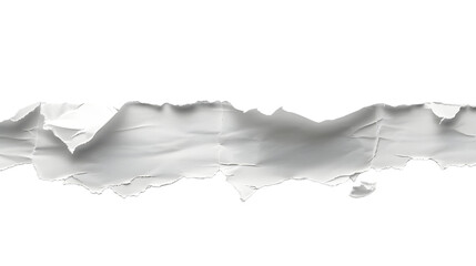 White paper strip torn on a clean transparent background