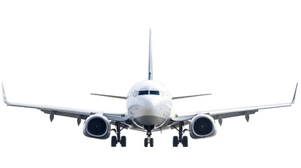 Obraz premium Airplane front view isolated transparent background