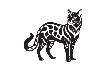 Ocelot  silhouette vector illustration, Ocelot  silhouette vector, Ocelot  silhouette PNG 