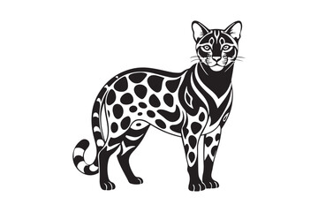 Fototapeta premium Ocelot silhouette vector illustration, Ocelot silhouette vector, Ocelot silhouette PNG 