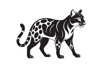 Ocelot  silhouette vector illustration, Ocelot  silhouette vector, Ocelot  silhouette PNG 