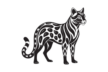 Ocelot  silhouette vector illustration, Ocelot  silhouette vector, Ocelot  silhouette PNG 