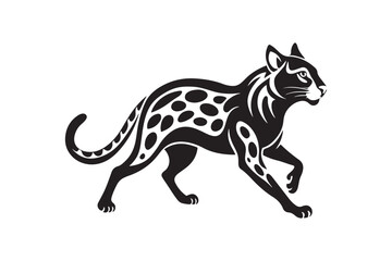 Ocelot  silhouette vector illustration, Ocelot  silhouette vector, Ocelot  silhouette PNG 