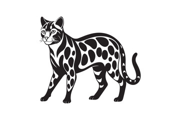 Ocelot  silhouette vector illustration, Ocelot  silhouette vector, Ocelot  silhouette PNG 