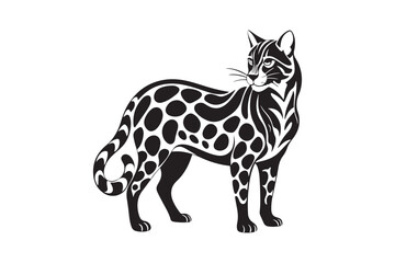 Ocelot  silhouette vector illustration, Ocelot  silhouette vector, Ocelot  silhouette PNG 