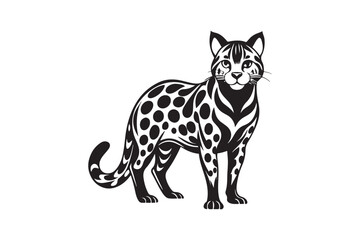 Ocelot  silhouette vector illustration, Ocelot  silhouette vector, Ocelot  silhouette PNG 
