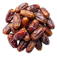 Pitted dates isolated on white from above Isolated on transparent background.