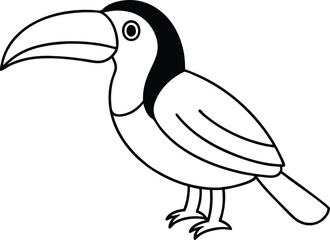 Obraz premium Color Your Own Stylized Toucan Vector for Kids 