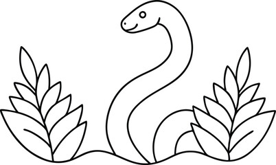 Snake in jungle vector illustration 