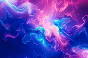 Obraz premium Abstract cosmic vibrant neon fractal wallpaper with space