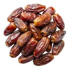 Pitted dates isolated on white from above Isolated on transparent background.