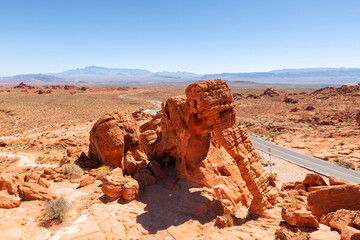 Elephant Rock at Valley of Fire State Park in a sunny day, Nevada, USA