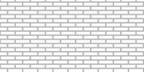 Fototapeta premium Surface White brick blank home wall texture copy for space panorama white tiles and black joints. white brick wall used for background. 
