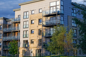 Modern high rise flats at new development