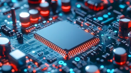 Obraz premium Microscopic Masterpiece Intricate Details of Semiconductor Technology