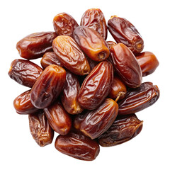 Pitted dates isolated on white from above Isolated on transparent background.