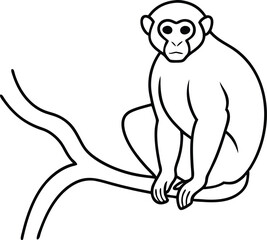 Tree Hugging Monkey Vector Design
