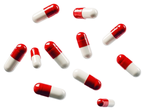 PNG Real medicines medication capsules floating.