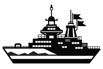 Warship icon, Warship silhouette vector collection