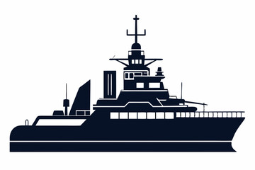 Obraz premium Warship icon, Warship silhouette vector collection