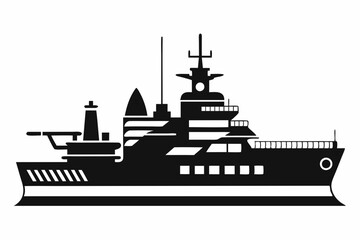 Obraz premium Warship icon, Warship silhouette vector collection