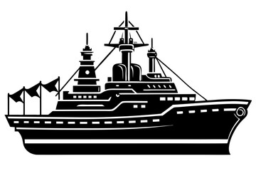Fototapeta premium Warship icon, Warship silhouette vector collection