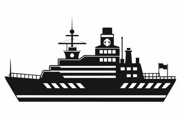 Obraz premium Warship icon, Warship silhouette vector collection